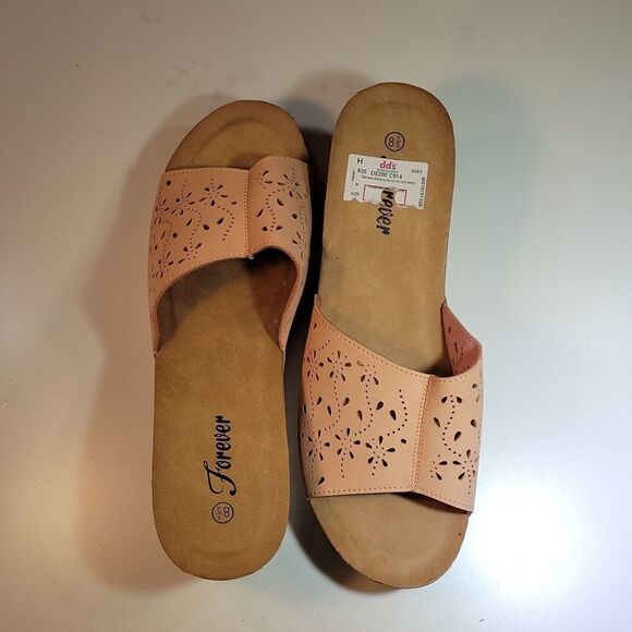 BRAND NEW FOREVER WOMEN"S WEDGE STYLE PEEP TOE SANDAL - Picture 8 of 15